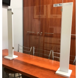 Osłona antywirusowa plexi bezbarwna, wymiar 174cmx77cm, konstrukcja ochronna do biura, ekran antywirusowy z plexi, bariera ochronna, przegroda biurowa